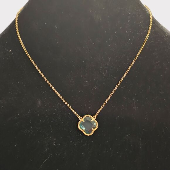 Mia Fiore Italy Dyadema 925 Sterling Silver Blue Crystal 4 Leaf Clover Necklace - Picture 3 of 8